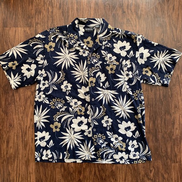 Massini Other - Massini Collection men's 100% silk Hawaiian shirt